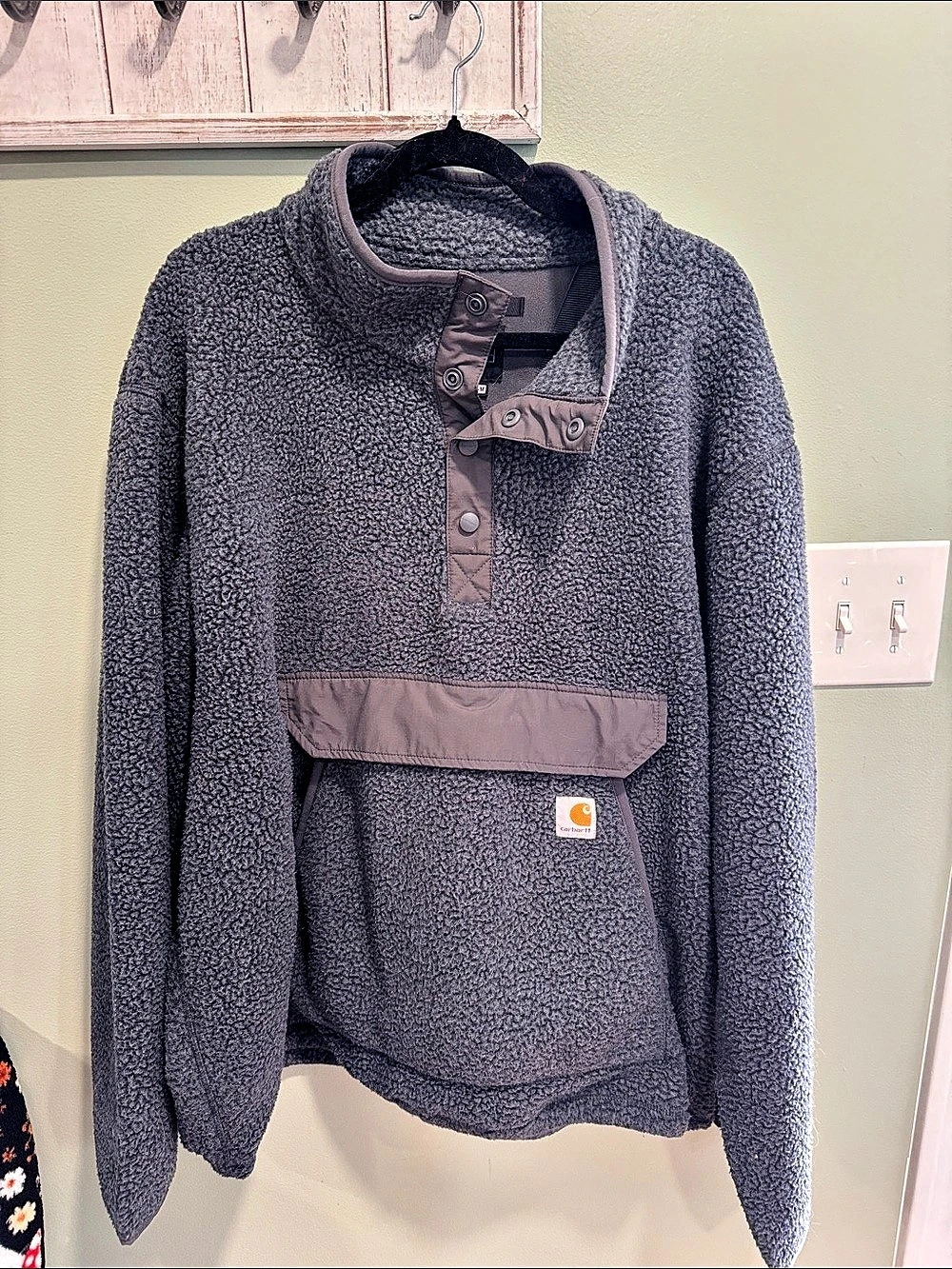 Carhartt Relaxed Fit Fleece Snap Front Pullover blue Gray 2XL